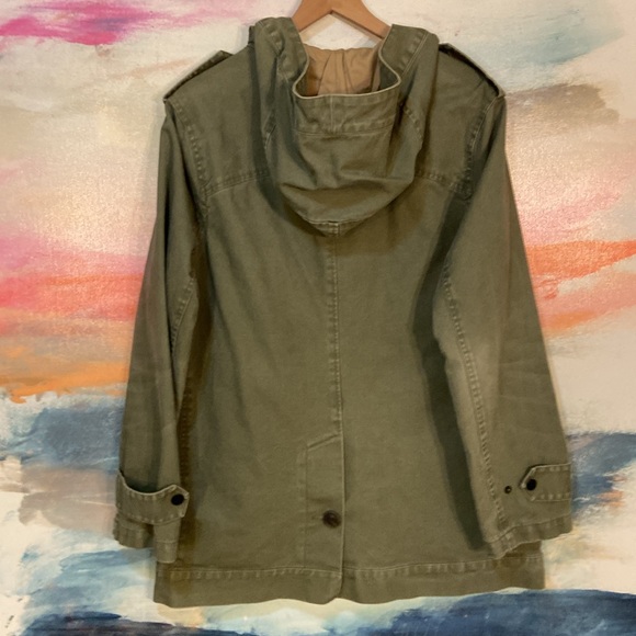 🔥EC-RARE🔥Tommy HiLFIGER 100% Cotton Canvas Hoodie Coat. - Picture 9 of 9